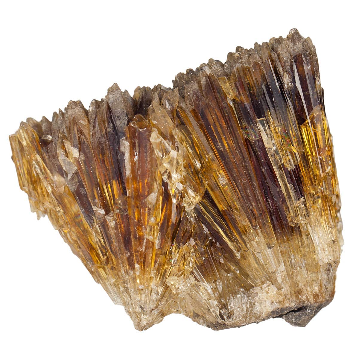 SUNYIK Natural Amber Calcite Bar Gemstone Cluster Specimen Mineral Healing Crystal Point Stone Reiki Chakra Home Decor Irregular