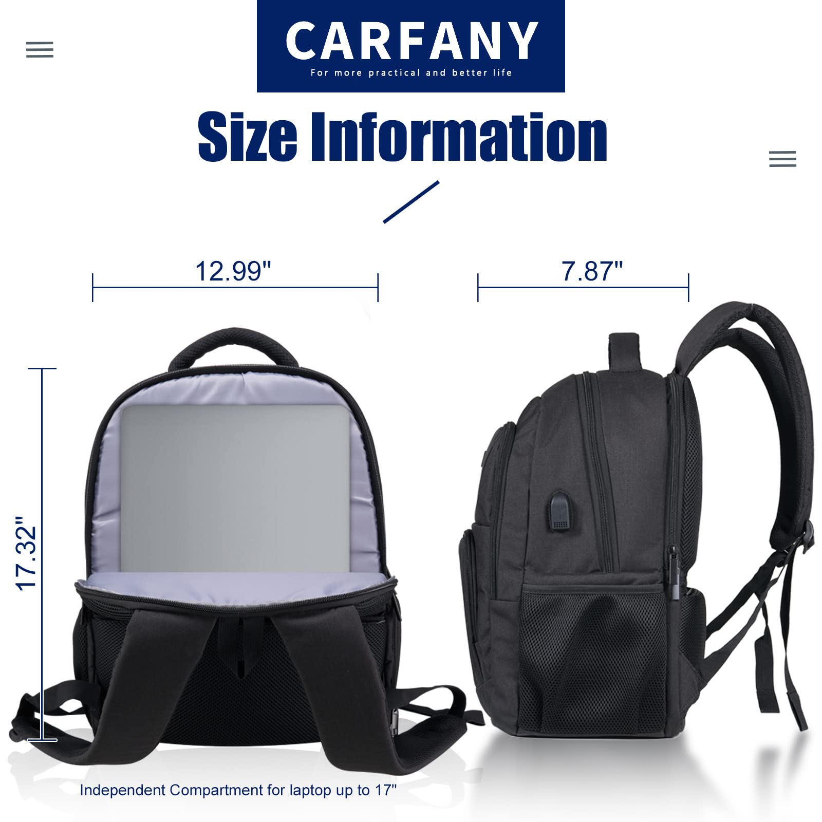 CPAP Backpack 17.32 Inch Lightweight Carrying On Travel Bag for CPAP Machine and Laptop Tablet Women Men Compatible with Resmed