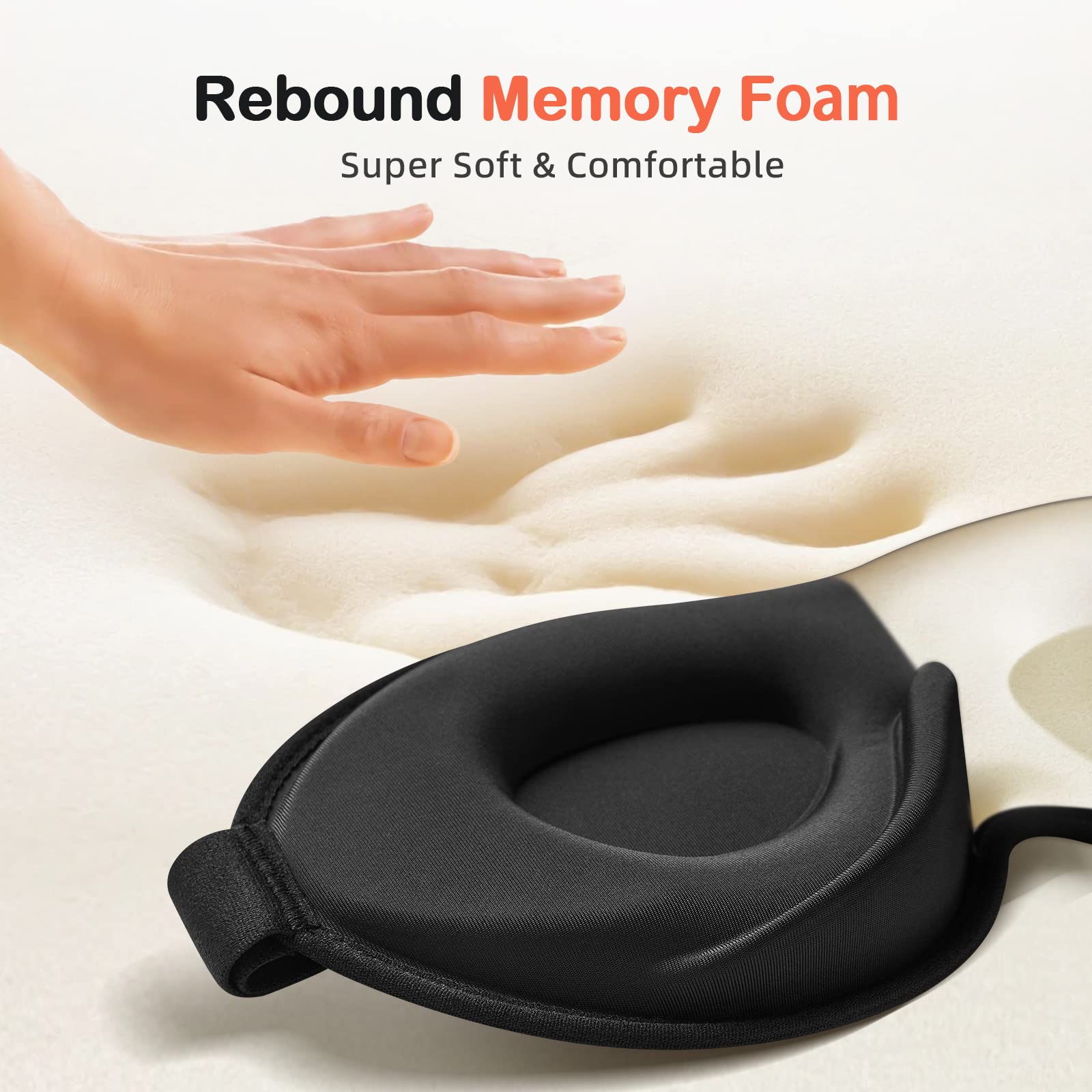 INNELO Contoured Sleep Mask for Side Sleepers - 100% Light Blocking, Soft and No Pressure on Eyes - Blindfold for Travel, Nap, Y