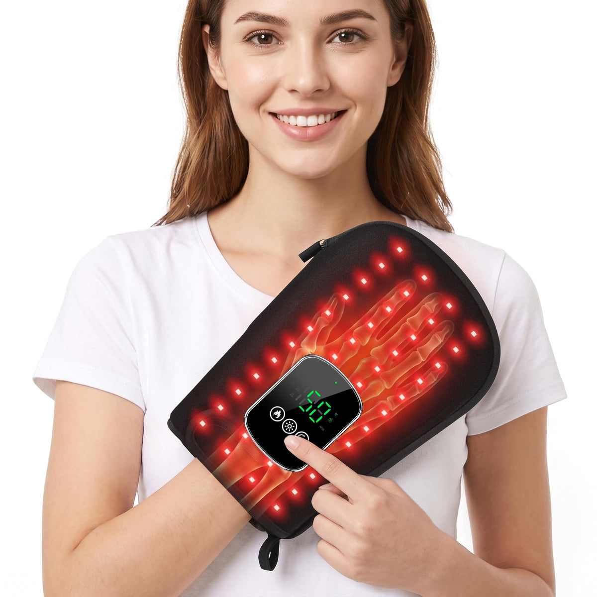 Red Light Therapy Glove for Hands, 104 LEDs, 660nm/850nm, 5000mAh