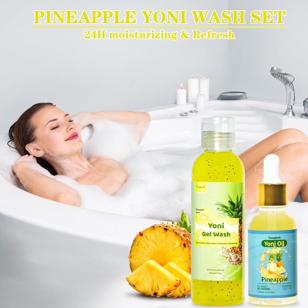 Natural Yoni Wash Yoni Oil Set, Feminine Wash for Women ph Balance, Yoni Oil for Vagina Moisturizing, Feminine Oil Intimate Vagi