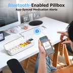 Daviky Smart Pill Organizer with Alarm, Bluetooth Daily Once a Day Pill Dispenser 7 Day with APP, Weekly Travel Pill Case, Porta