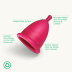 Oi | Organic Initiative - Menstrual Cup | Medium - Adult, Wear for 8 hrs | Reusable, Leak Free (25 ml) - Tampon and Pad Alternat