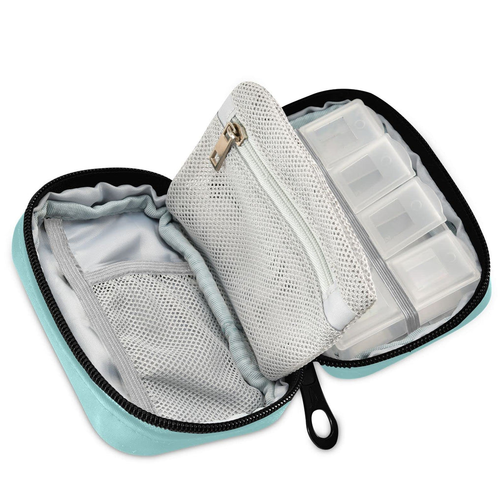 Naanle Pill Organizer Pill Box 7 Day Pill Case Bag Travel Pill Organizer Bag with Zipper Portable Weekly Case Compact Size for V