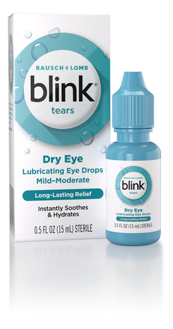 Blink Tears Lubricating Eye Drops, 0.5 fl oz (15 mL) Eye Care for Mild to Moderate Dry Eyes, Hyaluronate for Boosting Hydration,
