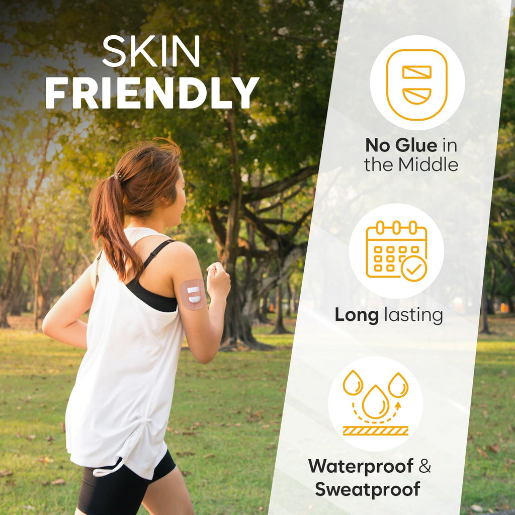Adamson Omnipod 5 Overpatches - 25 Waterproof Omnipod 5 Adhesive Patches, Sweatproof & Skin-Friendly, No Glue on Center, Easy to