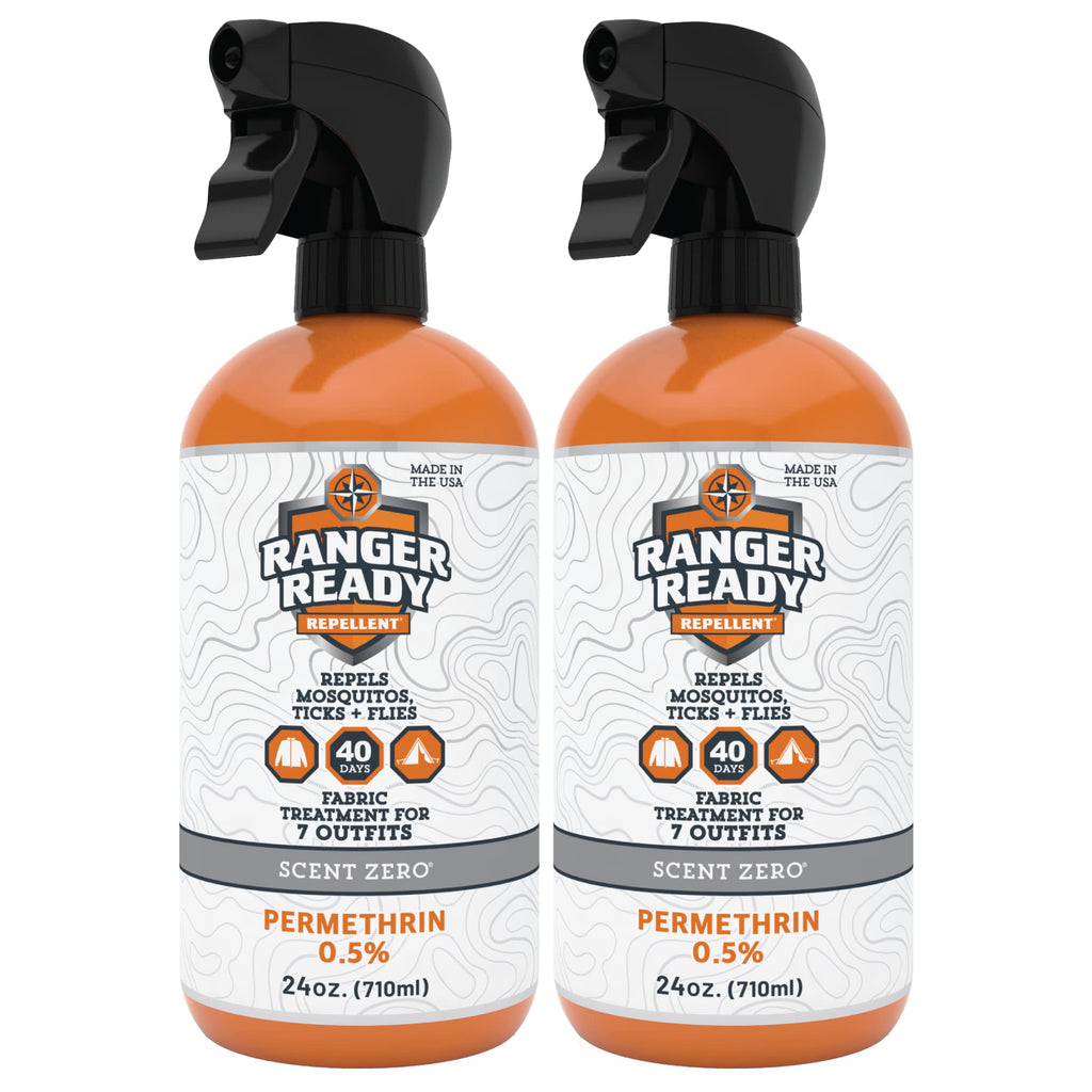 Ranger Ready Repellents Permethrin Spray for Clothes and Outdoor Gear - Permethrin Insect & Tick Repellent - Scent Zero (24oz, P