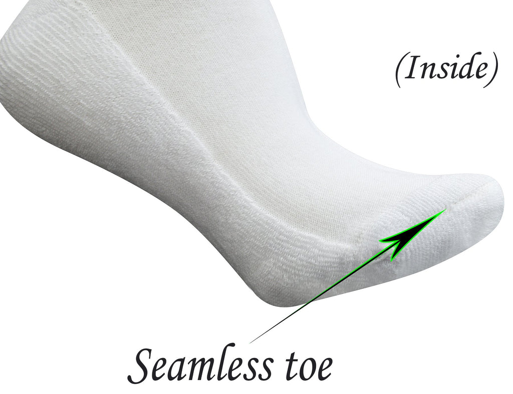 Yomandamor Women's Non-binding Cotton Knee-Hi Diabetic Socks Boot Socks with Cushion Sole and Seamless Toe,4 Pairs L Size