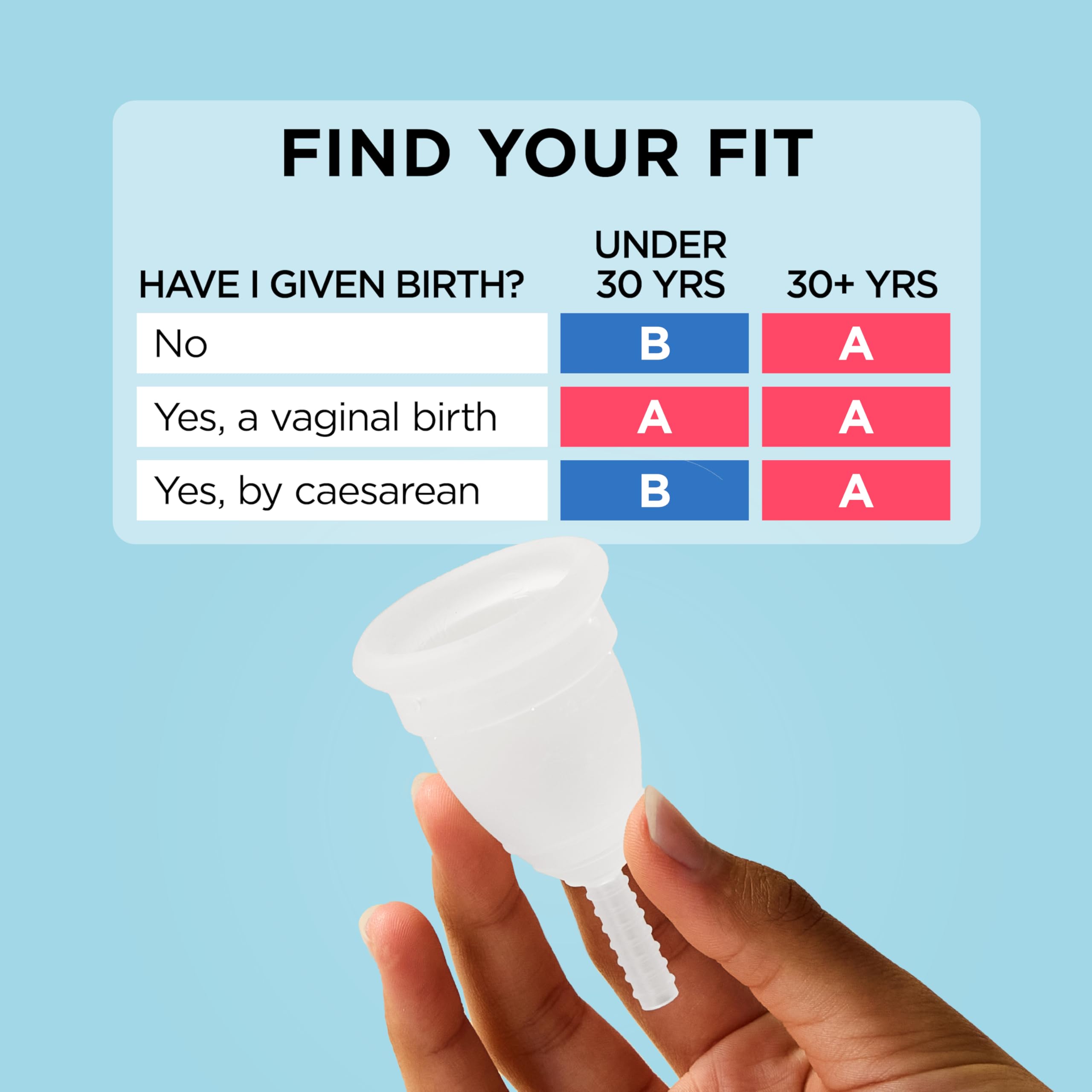 Mooncup The Original Silicone Menstrual Cup, Reusable, Ultra Soft & Easy Insert, Great for Heavy Flows, Size B, Age 30 or Under