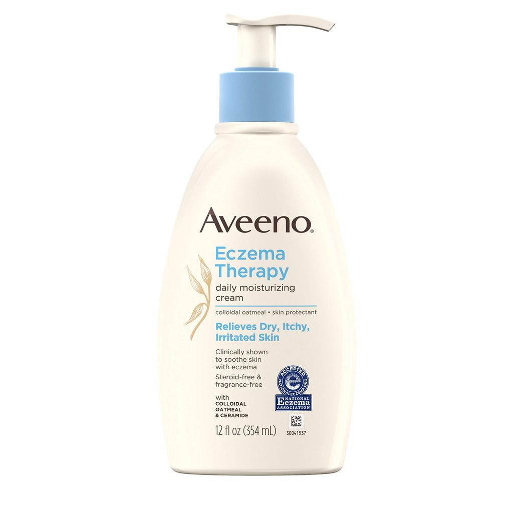 Aveeno Eczema Therapy Daily Moisturizing Cream for Sensitive Skin, Soothing Lotion with Colloidal Oatmeal for Dry, Itchy, and Ir