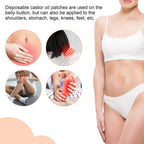 60pcs Castor Oil Pack Wrap for Belly Button, 2.36in Disposable Self-Adhesive Anti-Leak Castor Oil Patches Pads Highly Absorbent