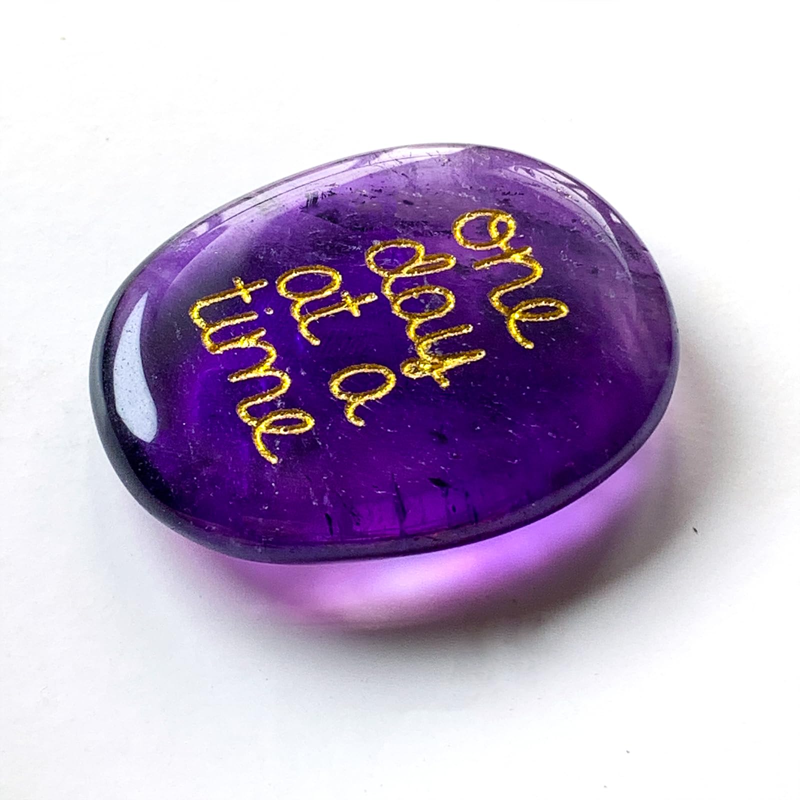 SOLACIEL Nature Amethyst Healing Crystal One Day at A Time, Inspirational Thinking of You Gifts for Women Men