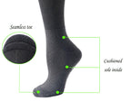 Yomandamor 4 Pairs Womens Diabetic Knee-Hi Seamless Socks Black Long Lace Non-binding Sock,9-11