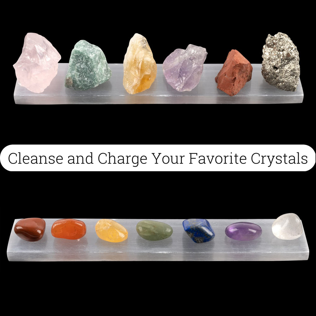 Large Selenite Charging Plate - 7.5 Inches Selenite Crystal Plate- Ideal for Cleansing and Recharging Crystals and Healing Stone