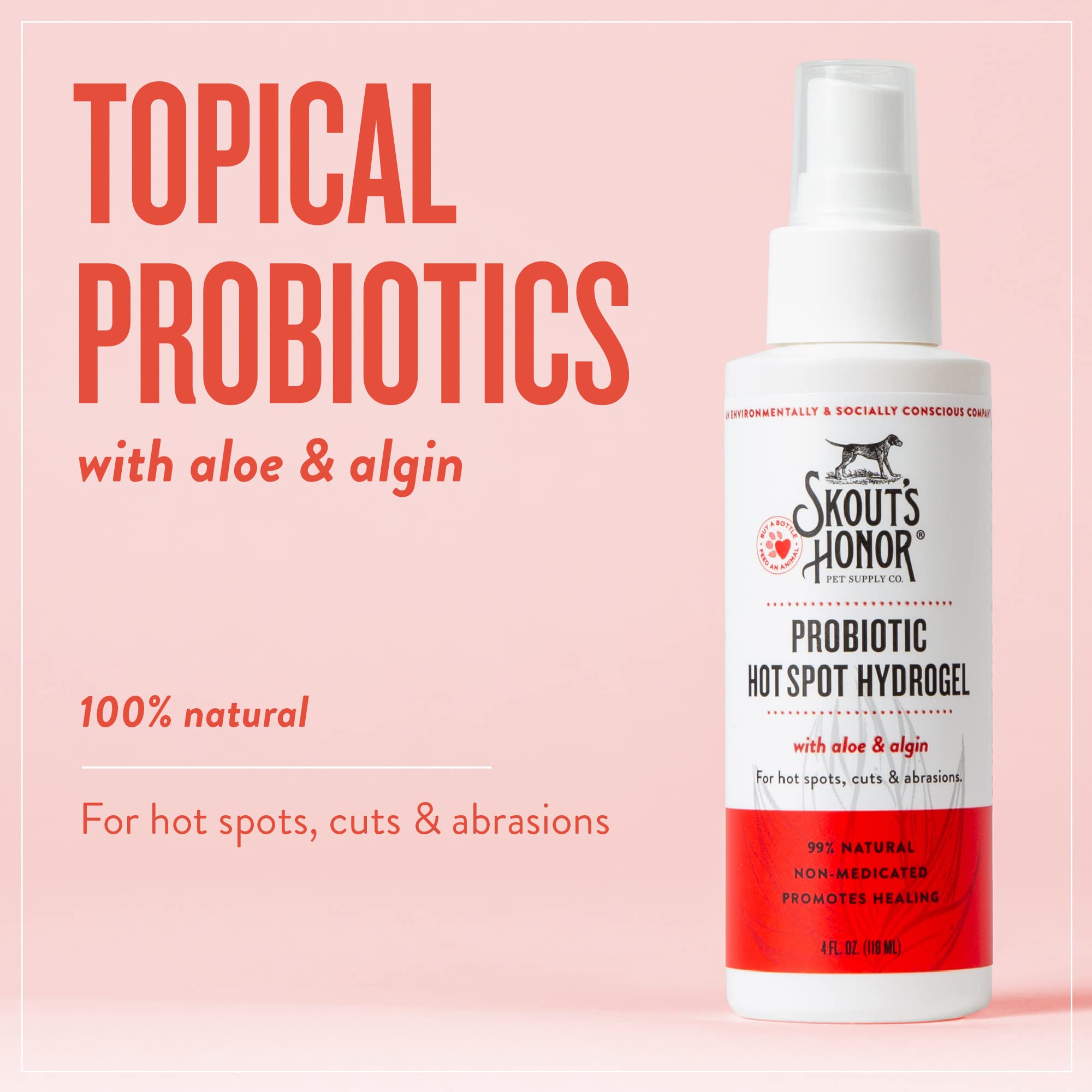 SKOUTS HONOR Probiotic Hot Spot Hydrogel - Natural Hot Spot Treatment, Soothes and Heals Wounds, Burns, and Irritated Skin, Saf