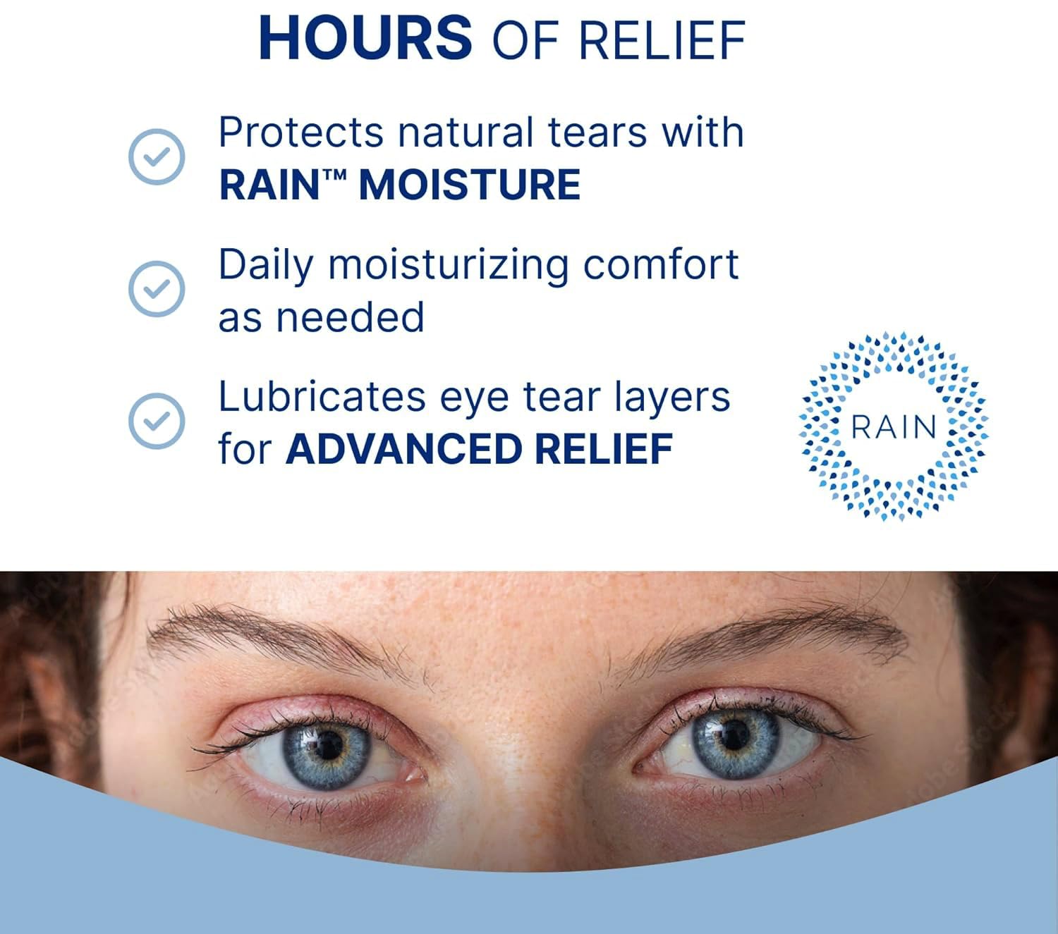 Rain Preservative Free Eye Drops for Severe Dry Eyes - More Natural Eye Drops for Dry Eye Relief - Proprietary Formula Relieves