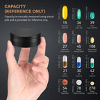 Aufew Small Metal Pill Case, 3 Compartment Travel Pill Organizer for Purse Pocket, Portable Pill Container for 3 Times a Day Pil