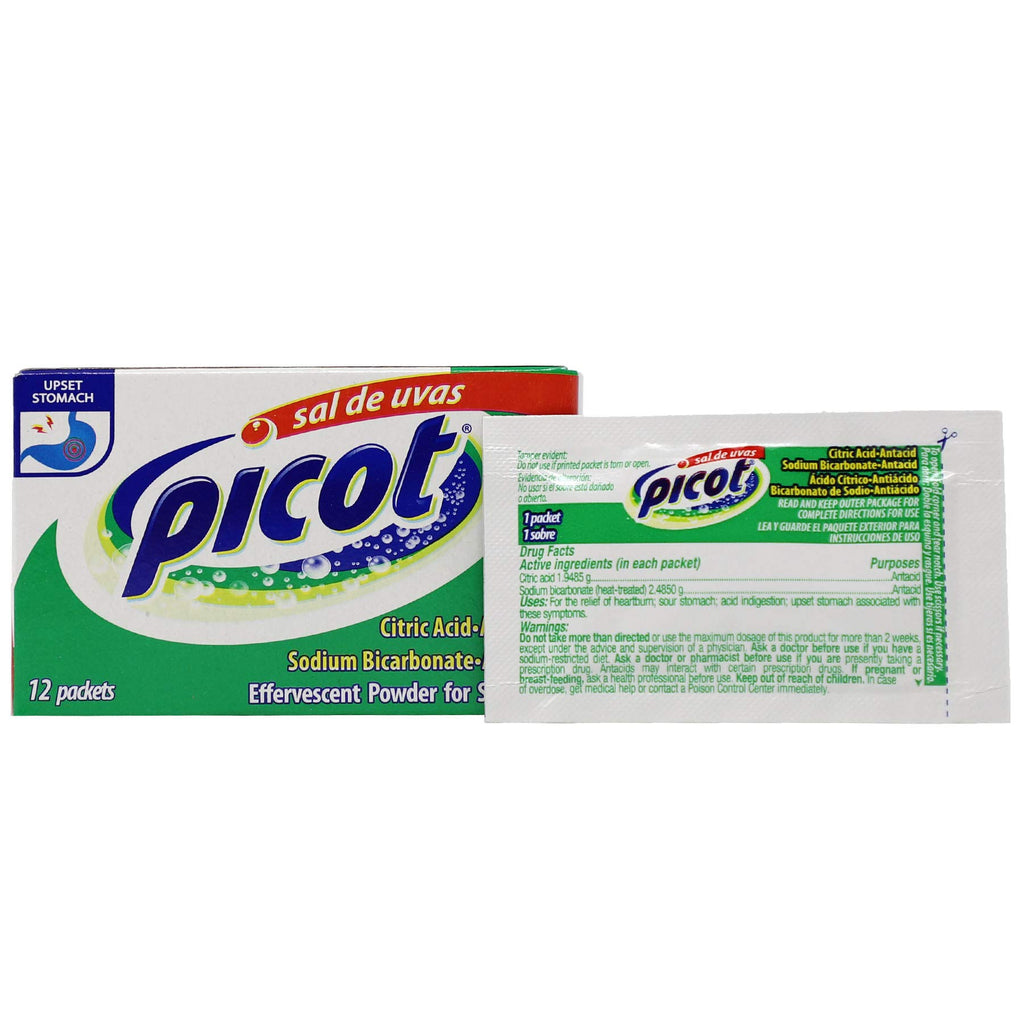 Salstop Sal de Uvas Picot, Effervescent Powder Solution, Antacid, 0.17 Oz, 1 B ...