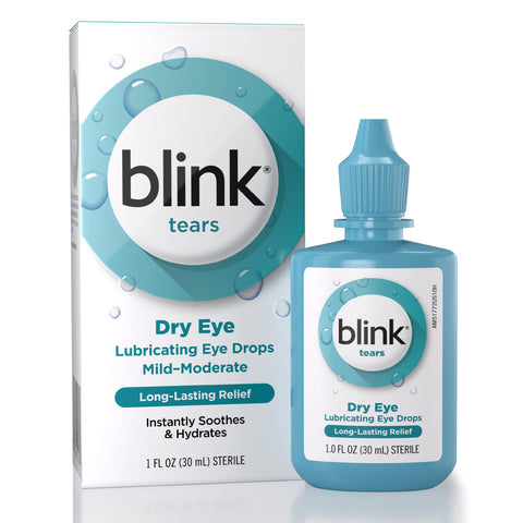 Blink Tears Lubricating Eye Drops, 1 fl oz (30 mL) Eye Care for Mild to Moderate Dry Eyes, Hyaluronate for Boosting Hydration, M
