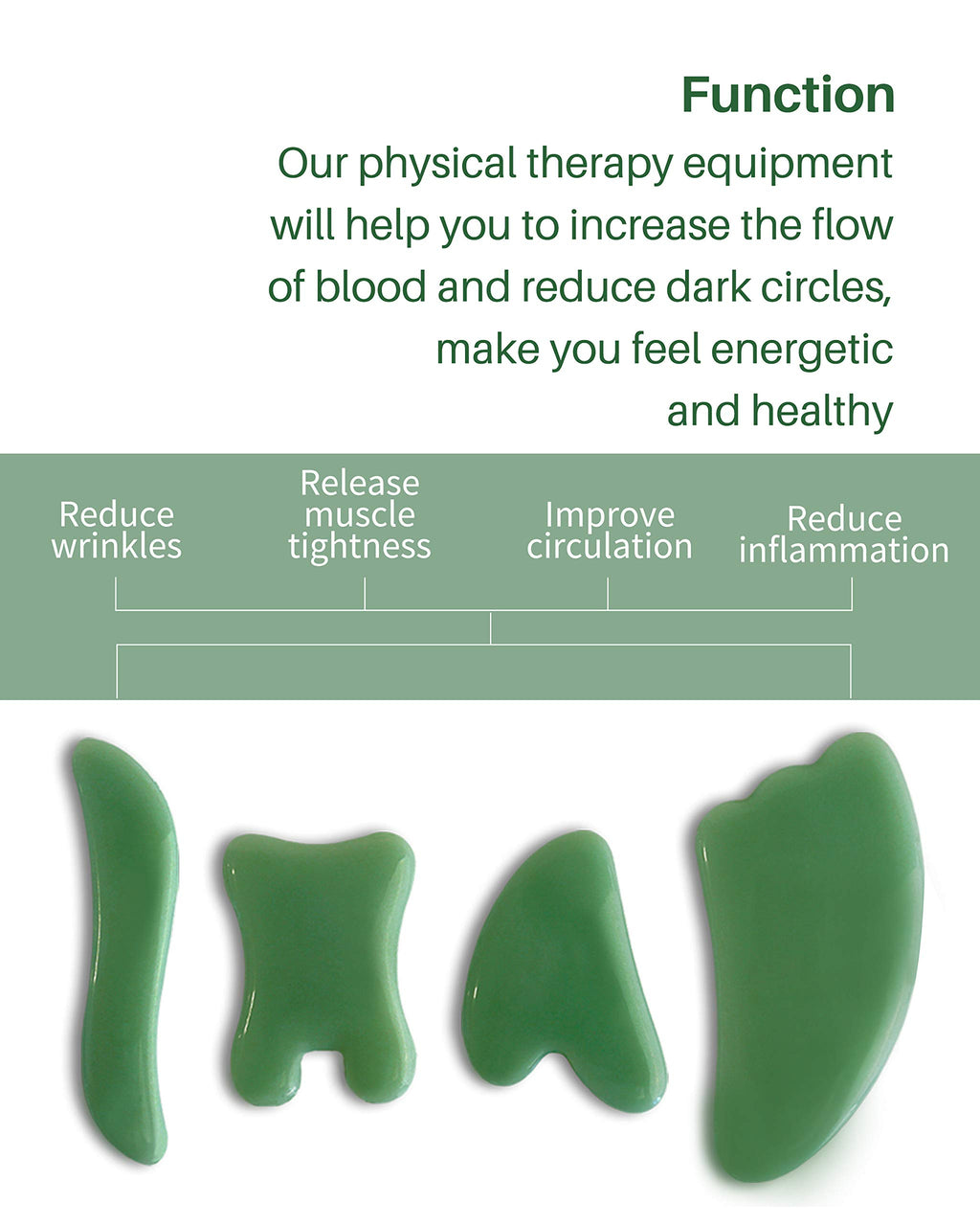 MoHern Gua Sha Massage Tools, 4 Pcs Gua Sha Tools of Multi-Shapes, Guasha Scraping Massage Tools for Face and Body
