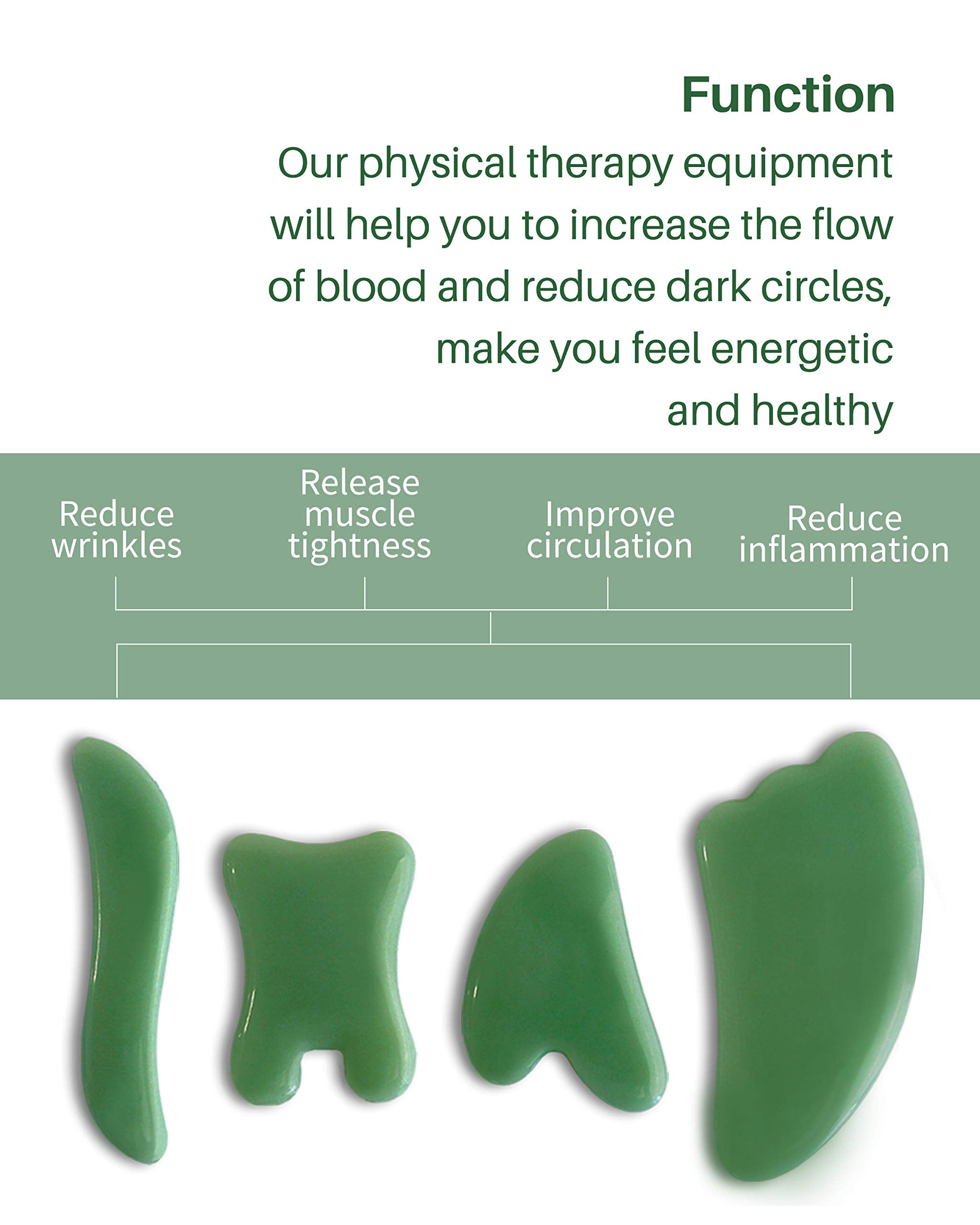 MoHern Gua Sha Massage Tools, 4 Pcs Gua Sha Tools of Multi-Shapes, Guasha Scraping Massage Tools for Face and Body