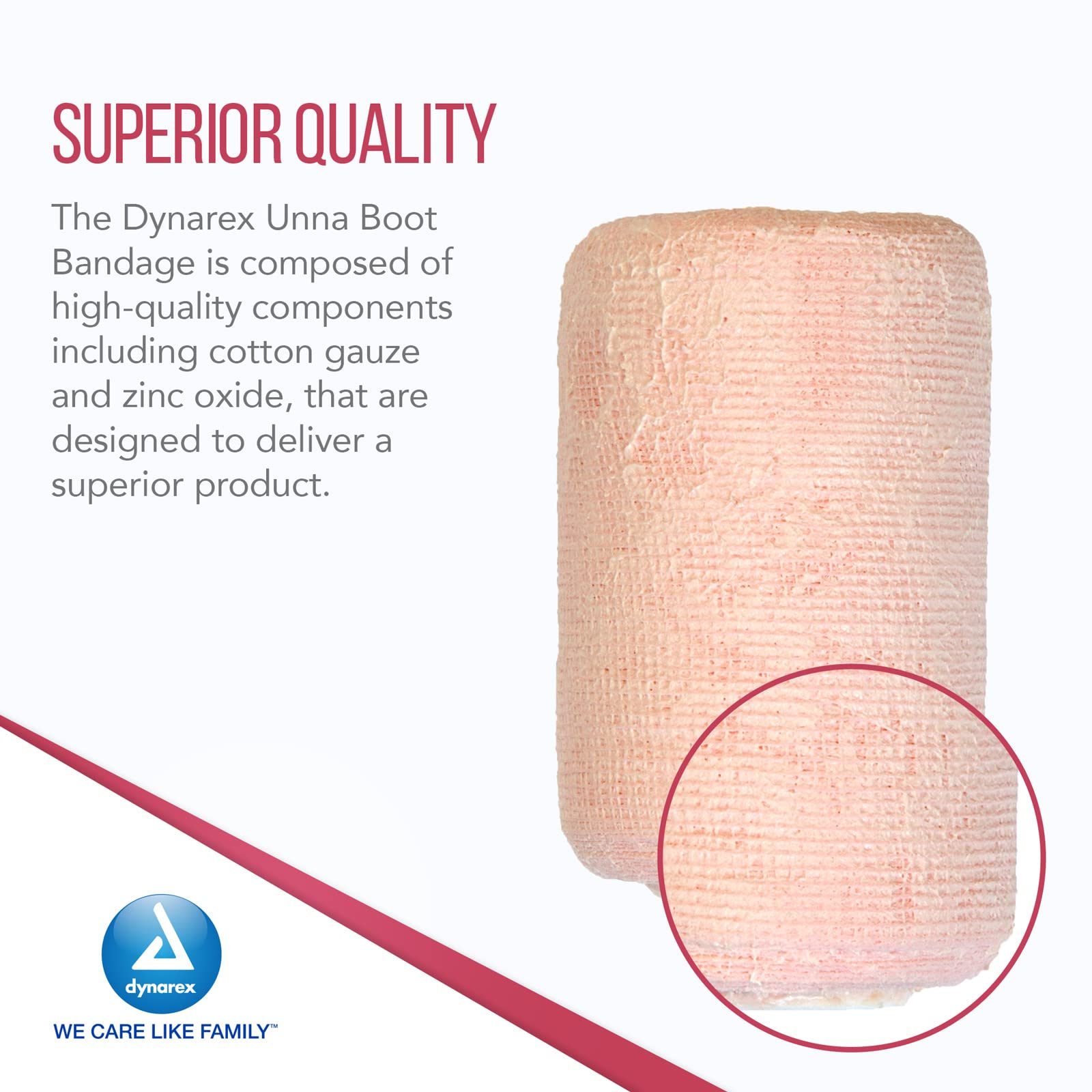 Dynarex 3455 Unna Boot Bandage, Individually Packaged, Provides Customized Compression, With Calamine, Soft Cast, 3 '' x 10 Yard
