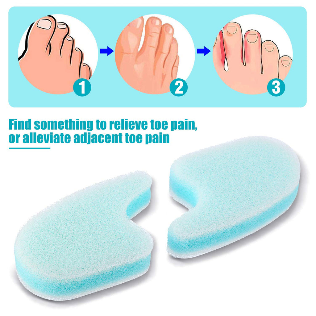 Mudder 16 Pieces Foam Toe Spacers for Feet Women 3 Layer Foam Toe Separators for Overlapping Toes Toe Stretcher Divider for Wome