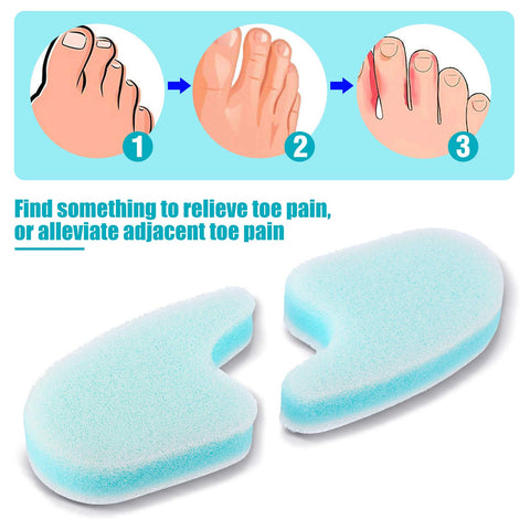 Mudder 16 Pieces Foam Toe Spacers for Feet Women 3 Layer Foam Toe Separators for Overlapping Toes Toe Stretcher Divider for Wome