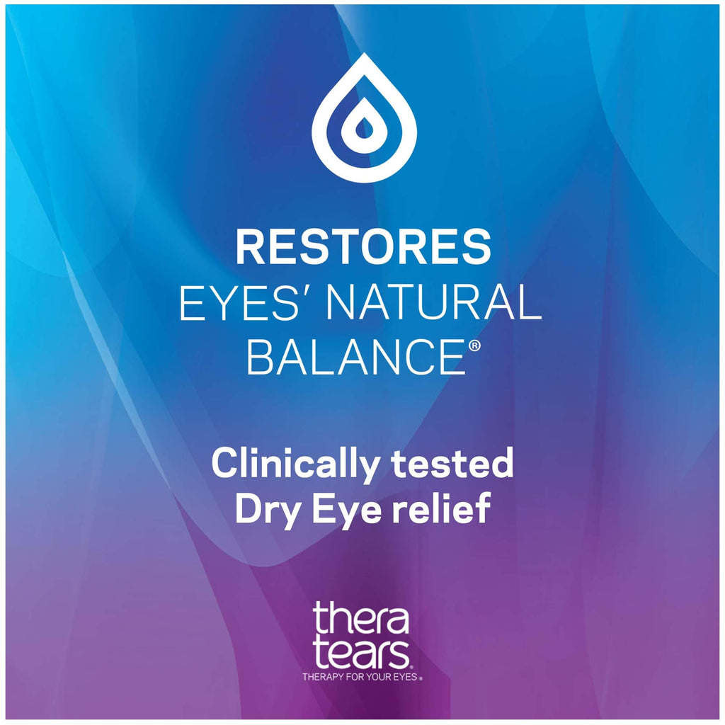 TheraTears Dry Eye Therapy Lubricating Eye Drops for Dry Eyes, Preservative Free eye drops, 30 Single-Use Vials (Pack of 3)