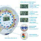 EziMedPil Automatic Pill Dispenser for Elderly & Alzheimers Care w/Audio & Visual Alerts, up to 6 Alarms/Day, Easy-Read LCD Disp