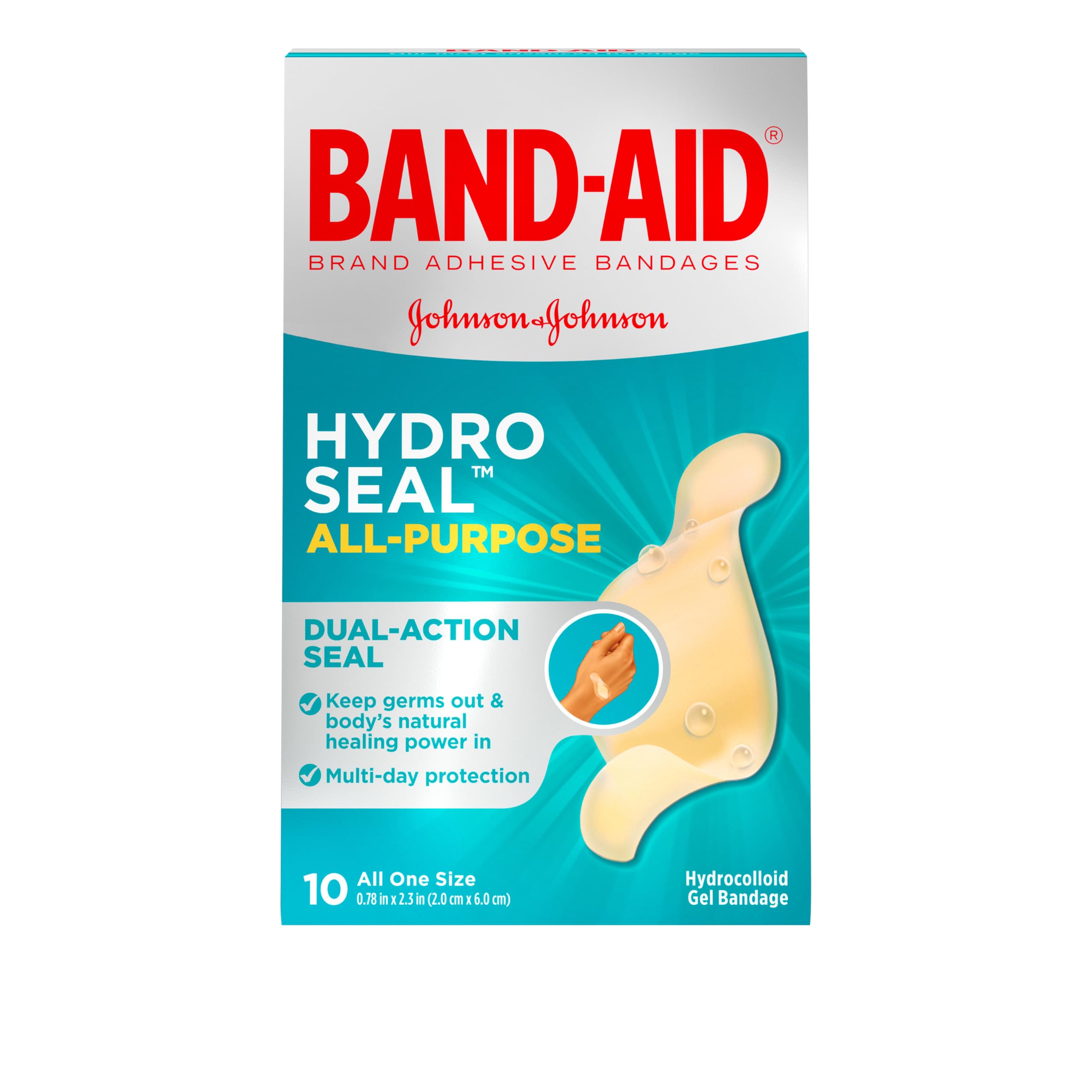 Band-Aid Brand Hydro Seal Adhesive Bandages for Wound Care and Blisters, All Purpose Waterproof Bandages for Cuts and Scrapes, 1