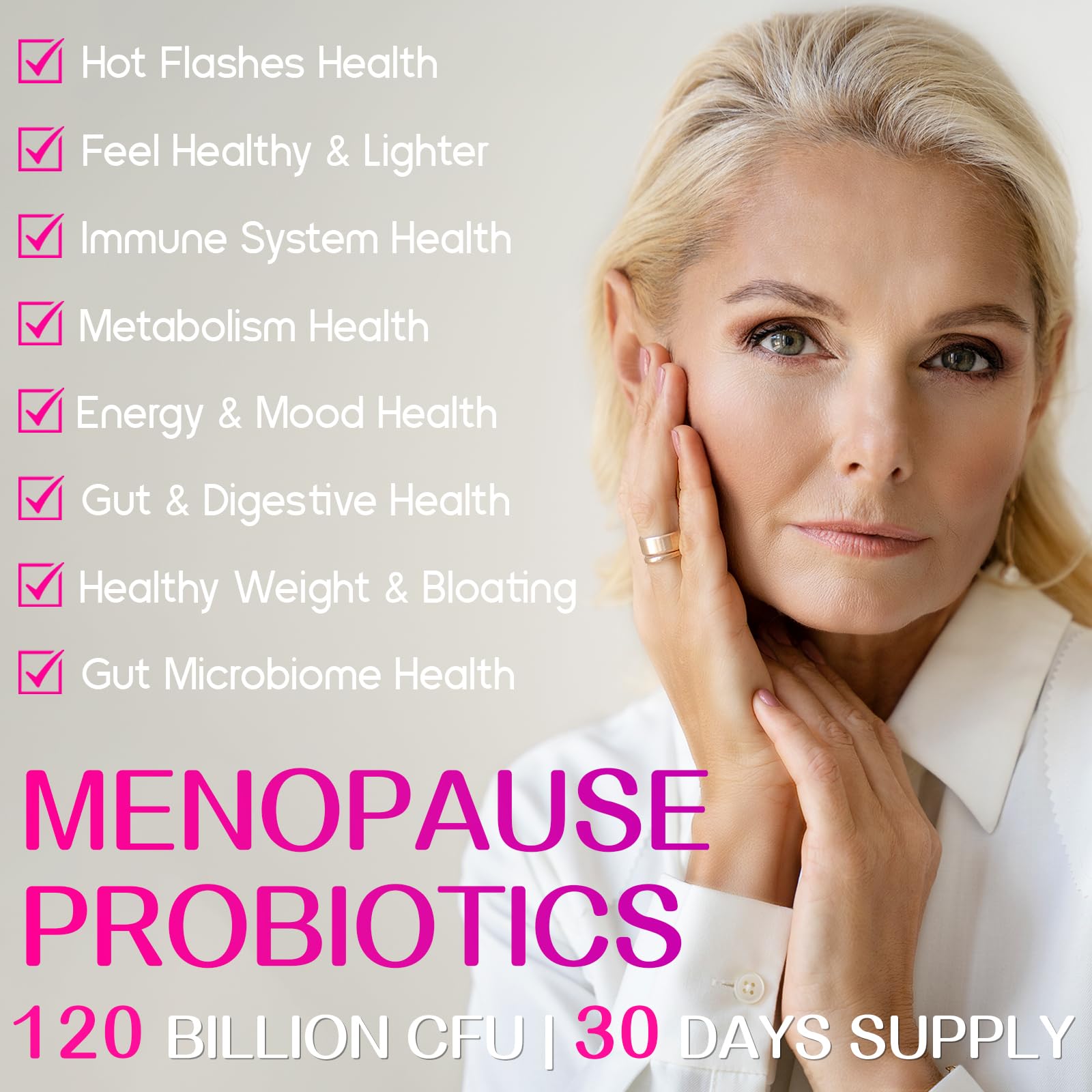 Menopause Supplements for Women, 120 Billion CFUs Probiotics for Women, 13-in-1 Herbs & Botanicals Complex, for Hormone Menopaus