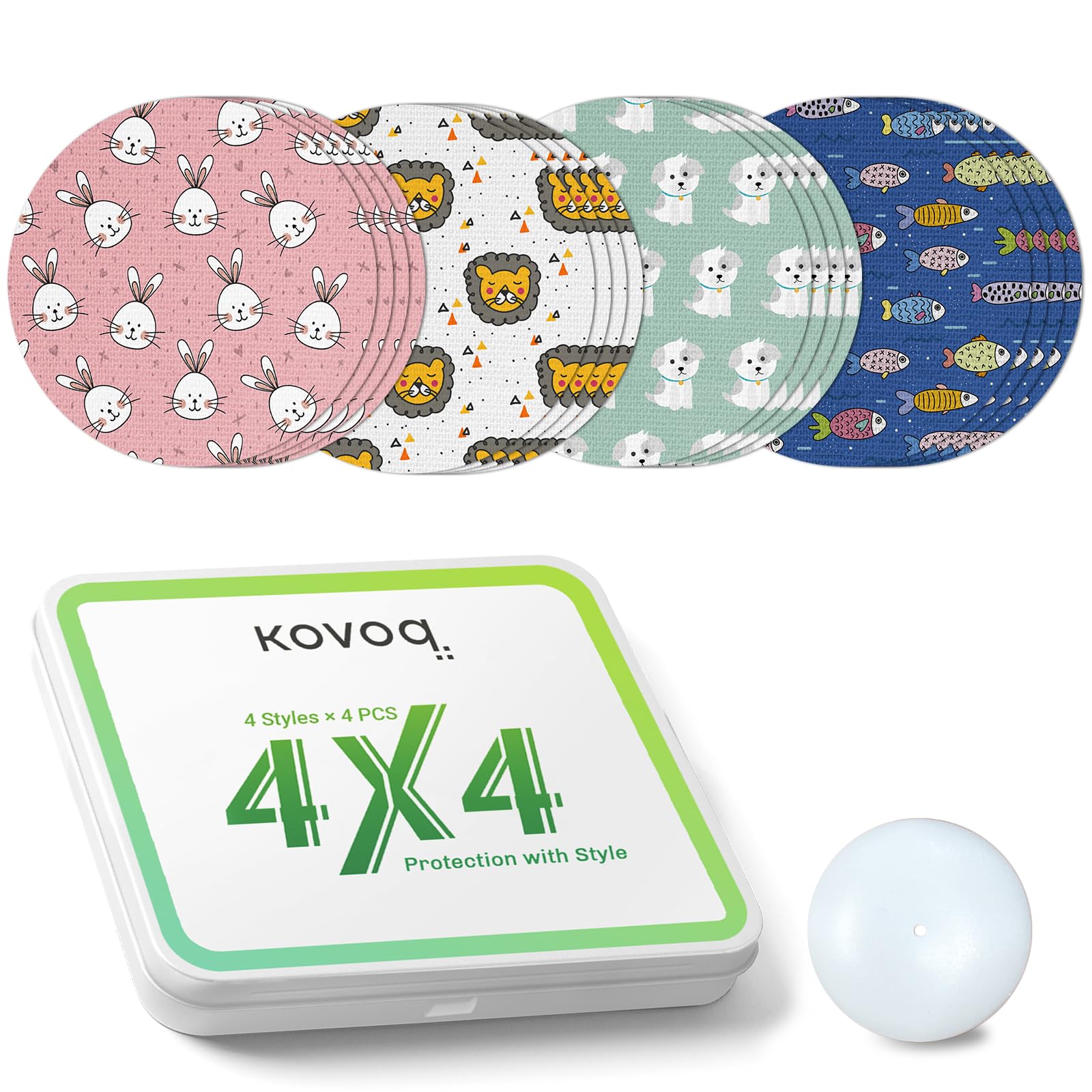 Kovoq Libre 2 & Lingo Sensor Covers Cats Dogs, 16 Pack Freestyle Libre 2 Sensor Patches, Reusable Protecive Hard Shell Cover, Co