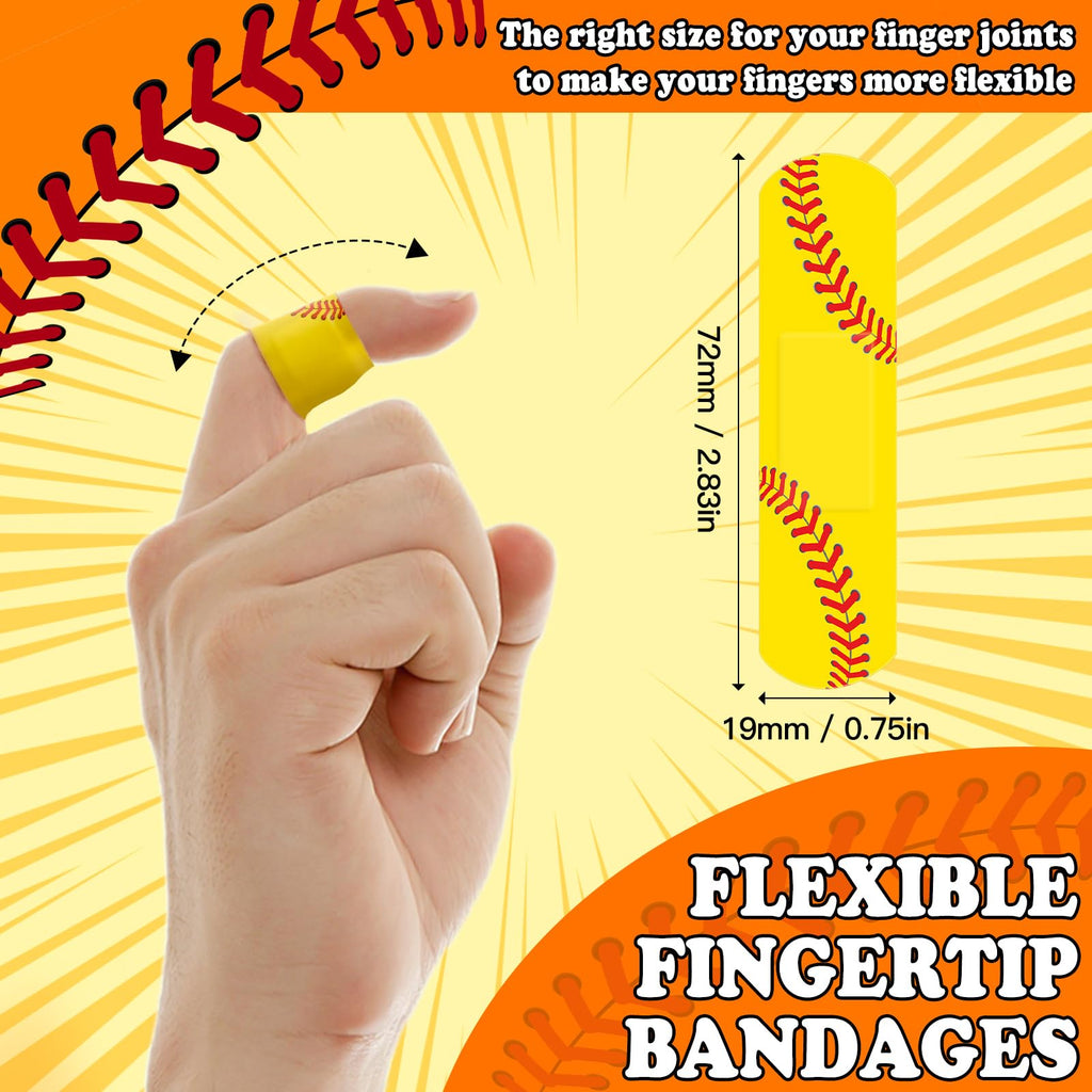 60PCS Softball Bandages for Girls, Breathable Adhesive Bandage for Softball Team Sport Travel and at School, Softball Themed Par