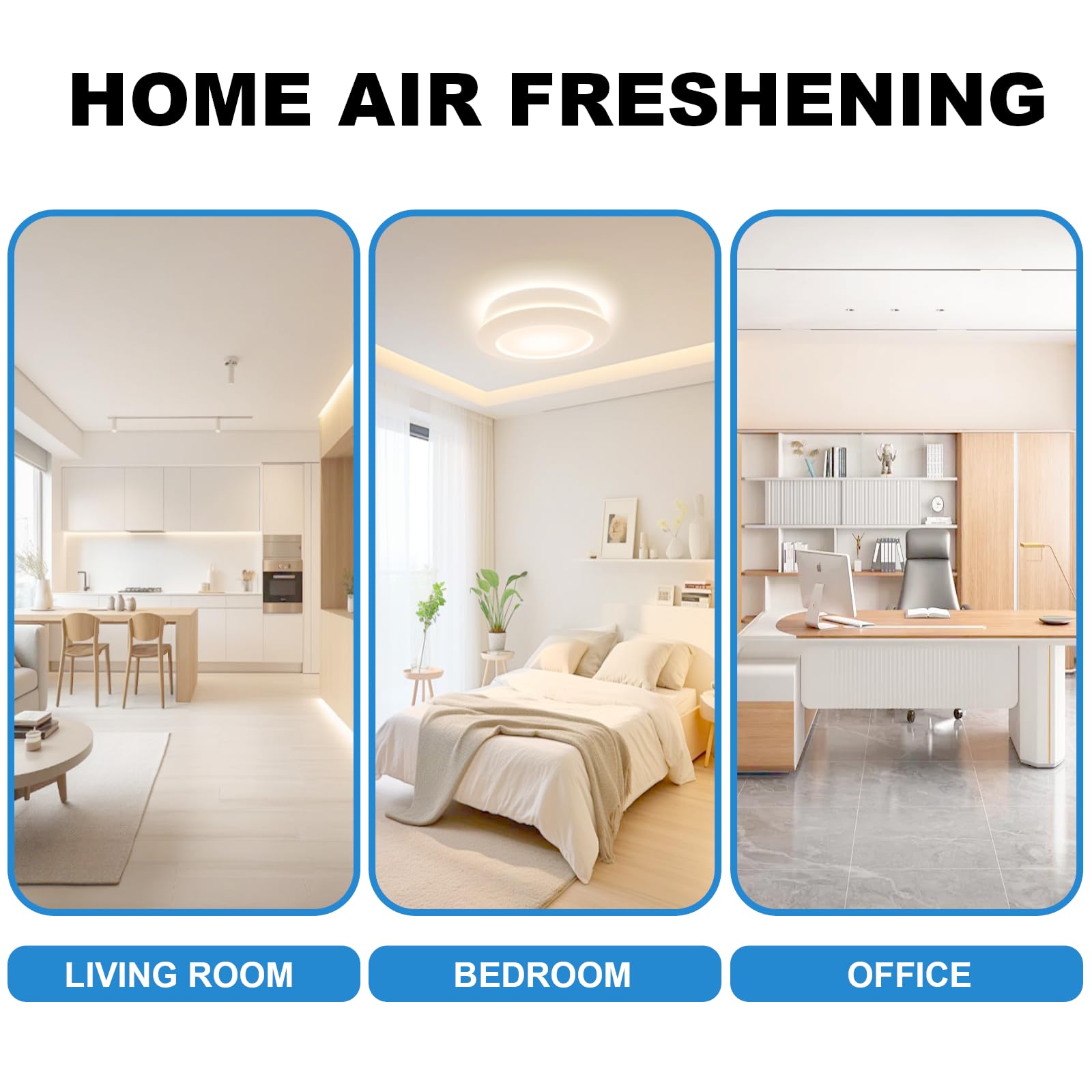 Air Freshener(Black) - for Home, Bedroom, Office and Warehouse - Essential Oil Aroma Diffuser with LED Color Night Light and Soo