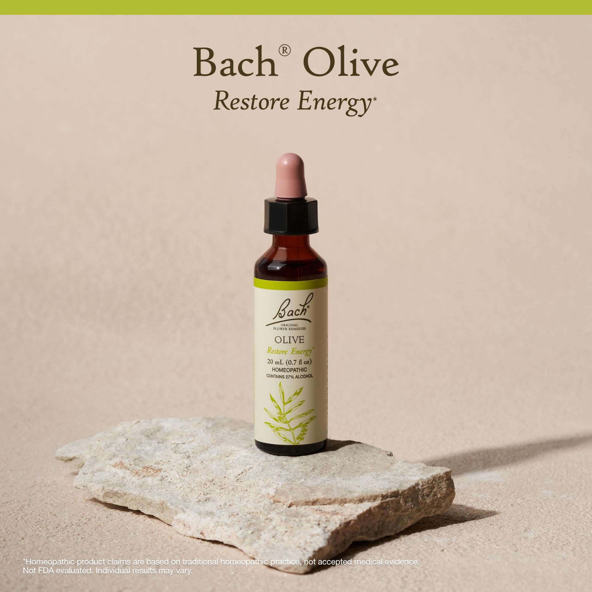 Bach Original Flower Remedies, Olive - Restore Energy - Natural Homeopathic Flower Essence for Emotional Balance - Vegan, Gluten