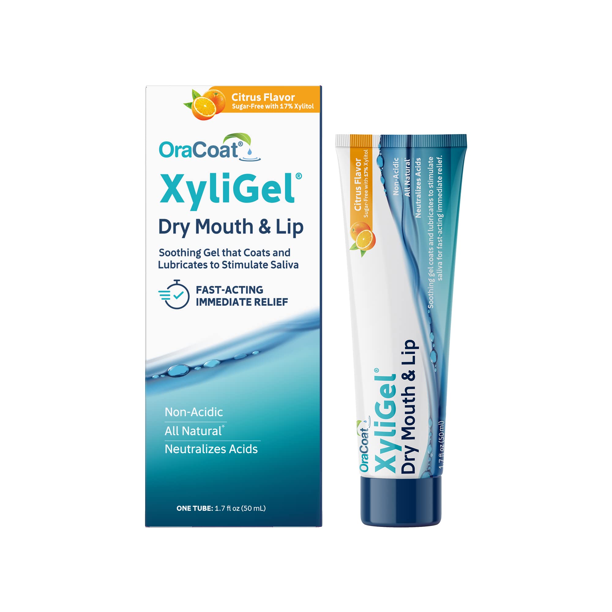 OraCoat XyliGel 1 Pack Soothing Dry Mouth Moisturizing Relief Gel with Xylitol, Sugar Free, for Dry Mouth, Stimulates Saliva Pro