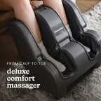 Homedics Deluxe Foot Massager & Calf Massager with Gentle Warmth, Rolling & Compression Massage, Adjustable Tilt, Washable Liner