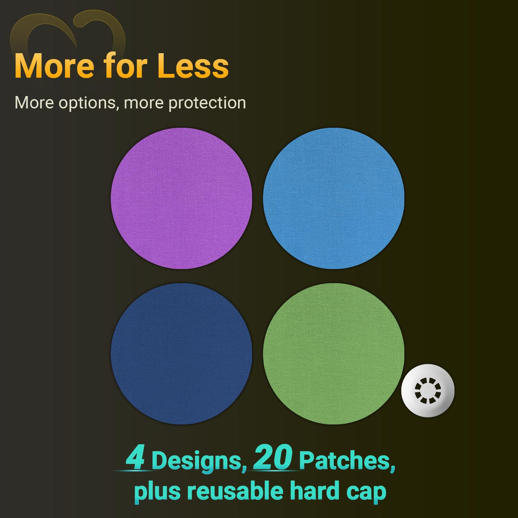 Libre 3 Sensor Covers Waterproof, 20-Pack Amolyfe Freestyle Libre 3 Covers, Bump-Proof with Hard Cap, Waterproof Breathable Medi