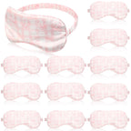 Honeydak 12 Pcs Silk Sleep Masks for Women Girls Pink Bow Party Favors Adjustable Eye Masks for Birthday Sleepover Spa Sweet 16 