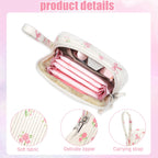 Chicarries Small Makeup Bag | Discreet Period Bag Pad Pouch for Purse| Sanitary Napkin Storage & Tampon Holder for Travel(Flower