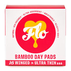 FLO Organic Bamboo Period Pads for Women, Feminine Care, Organic Menstrual Products, Plant-Based, Sanitary Napkins for Women, Wo