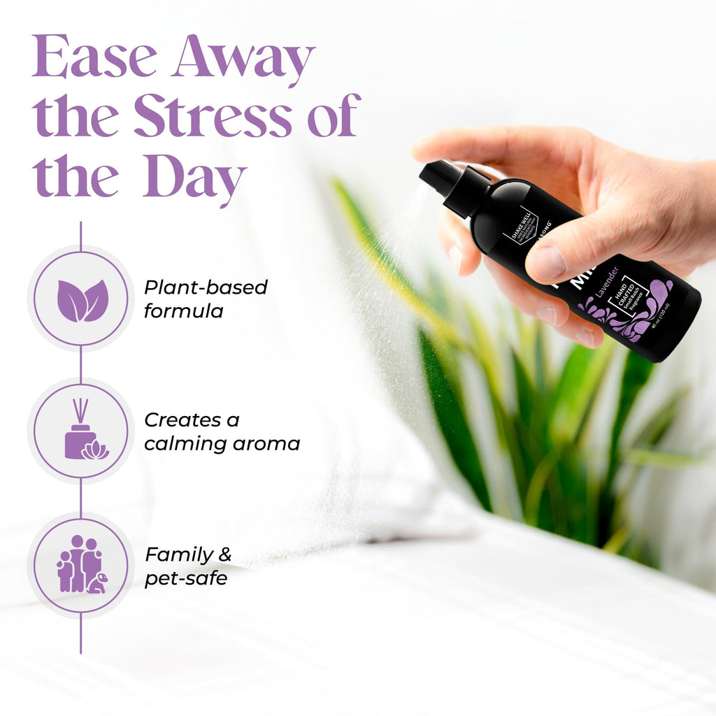 Aromasong Lavender Pillow Spray - All Natural Calming Linen & Bedtime Mist for Deep Sleep - Aromatherapy Botanical Essential Oil