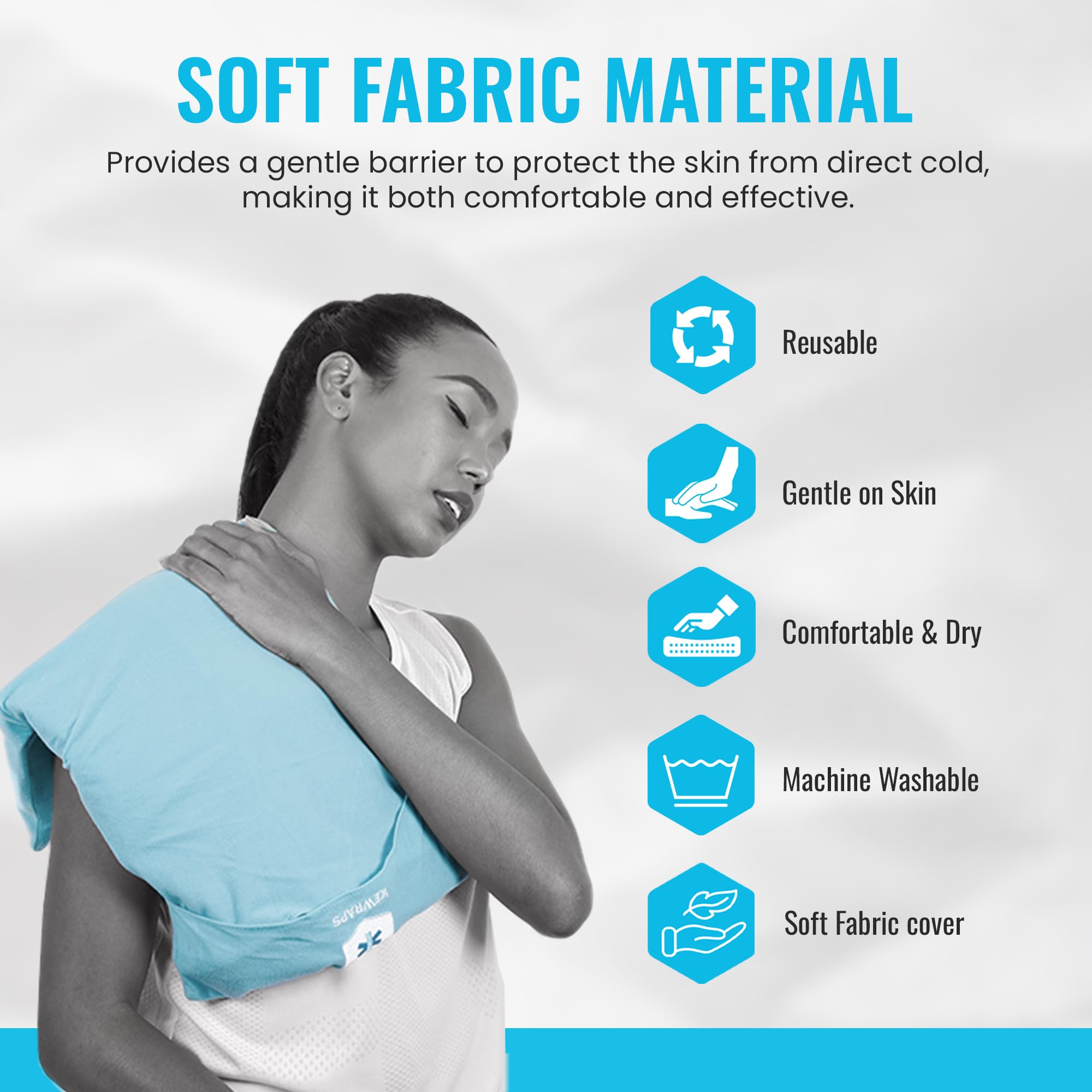 ICEWRAPS Extra Cover ONLY for 10x14 Clay Ice Pack | Reusable and Washable Soft Fabric Cover for Cold Pack | Fabric Cold Compress