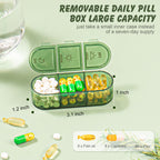 Zonlong Pill Organizer, Weekly Pill Dispensers, 3 Times A Day, 7 Day Pill Box, Large Compartments Travel Pill Container, Moistur