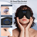 Bluetooth Sleep Headphones Bluetooth Sleep Mask | 3D Eye Mask for Sleeping | 16hrs Playingtime | Light Blocking Eye Mask | Auto