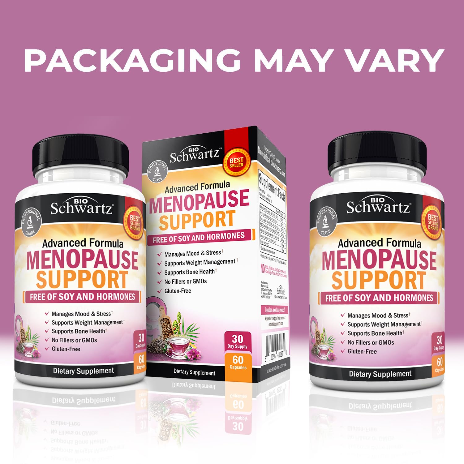 Herbal Menopause Support for Women - Supports Healthy Mood and Balance with Milk Thistle Chasteberry Black Cohosh Red Clover Tur