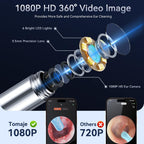 Tomaje Ear Wax Removal Tool Camera, Ear Cleaner with Camera, 1080P HD Ear Camera and 6 LED Light, Ear Wax Removal Kit with 6 Ear