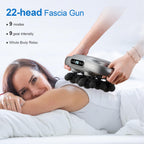 IeBilif Massage Gun, 22 Head Foot Back Neck Shoulder Massager with Adjustable Multi-Modes & Intensities, Fascia Gun for Athletes