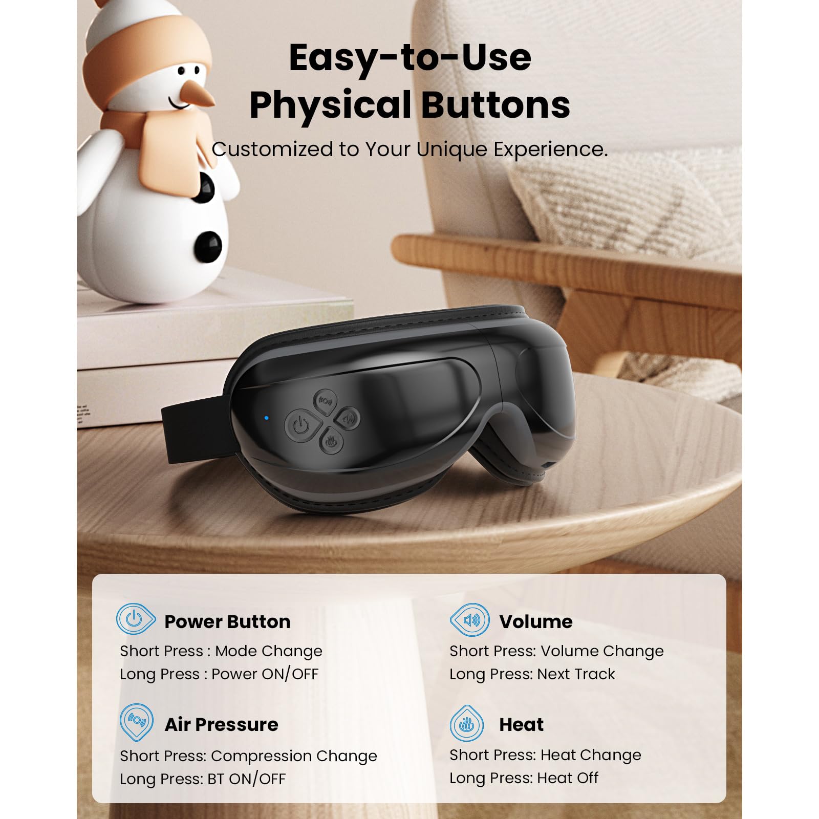 BOB AND BRAD Eye Massager FSA/HSA Eligible, EyeOasis 2 - Eye Massager with Heat, Smart Eye Mask Massager for Migraine with BT Mu